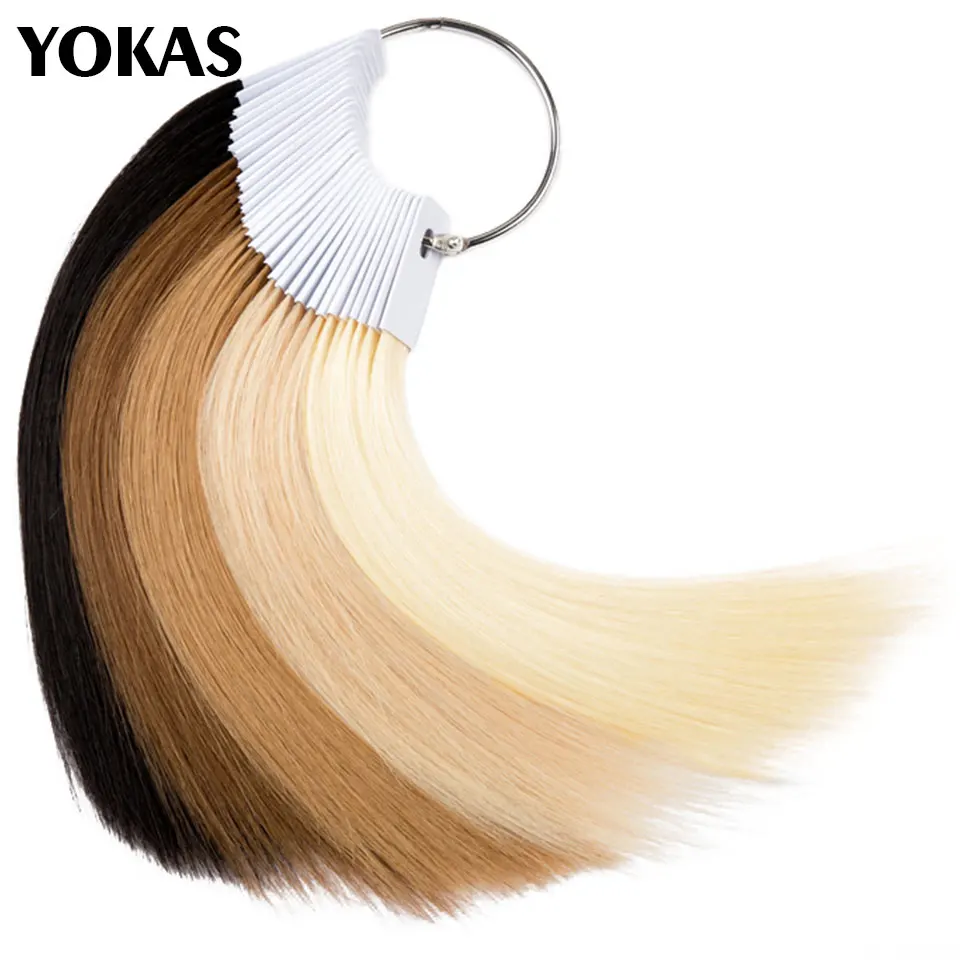 Rings Swatches For Human Hair Extensions Salon Tools Hair Dyeing Sample Chart Ring Yokas