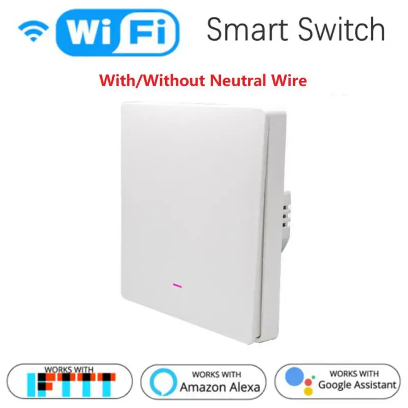 

Tuya WiFi Smart Wall Light Switch With/Without Neutral Wire Required Multi-control Switch Works With Alexa Google Home IFTTT