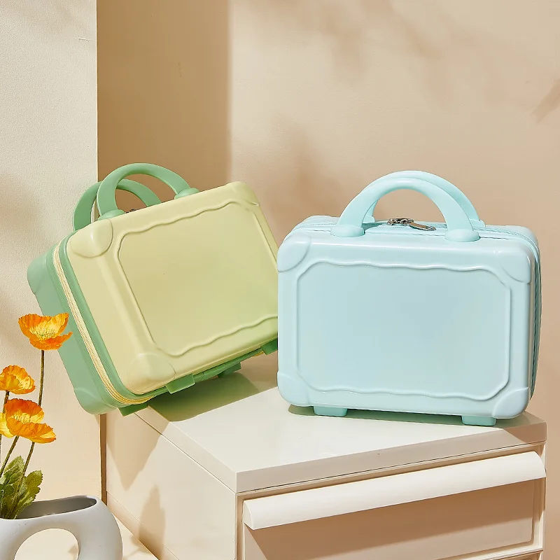 14 inch Colorful makeup case, portable suitcase mini cute travel case women's storage bag, small box wholesale Suitcases Luggage
