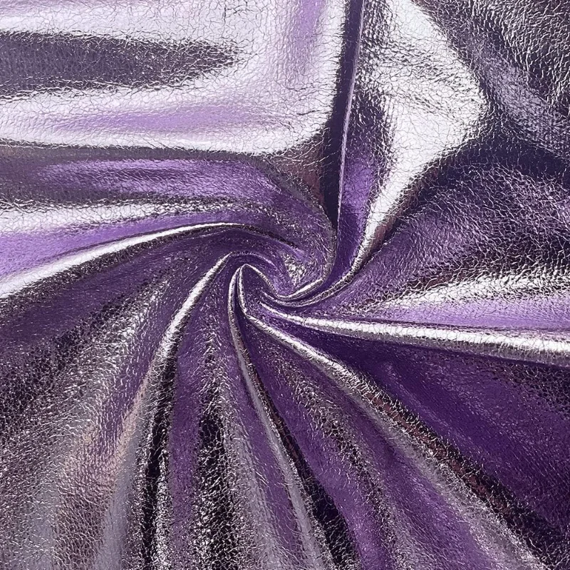 

91x137cm 5pcs Glittering metallic purple faux leather fabric process for costume party decoration handbag shoes soft