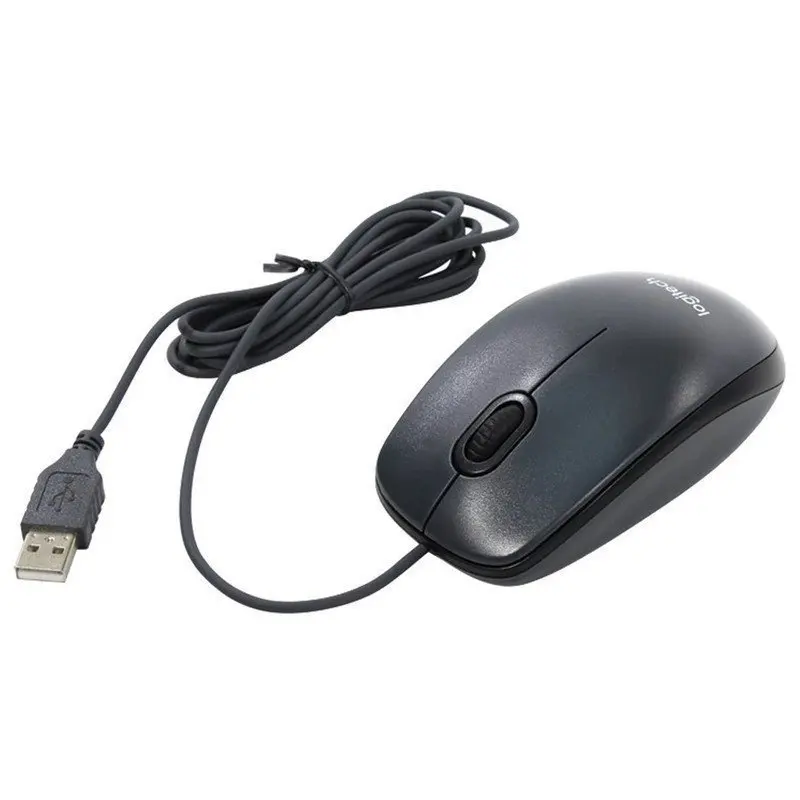 Мышь проводная LOGITECH M100 USB 2 кнопки + 1 колесо-кнопка оптическая черно-серая |