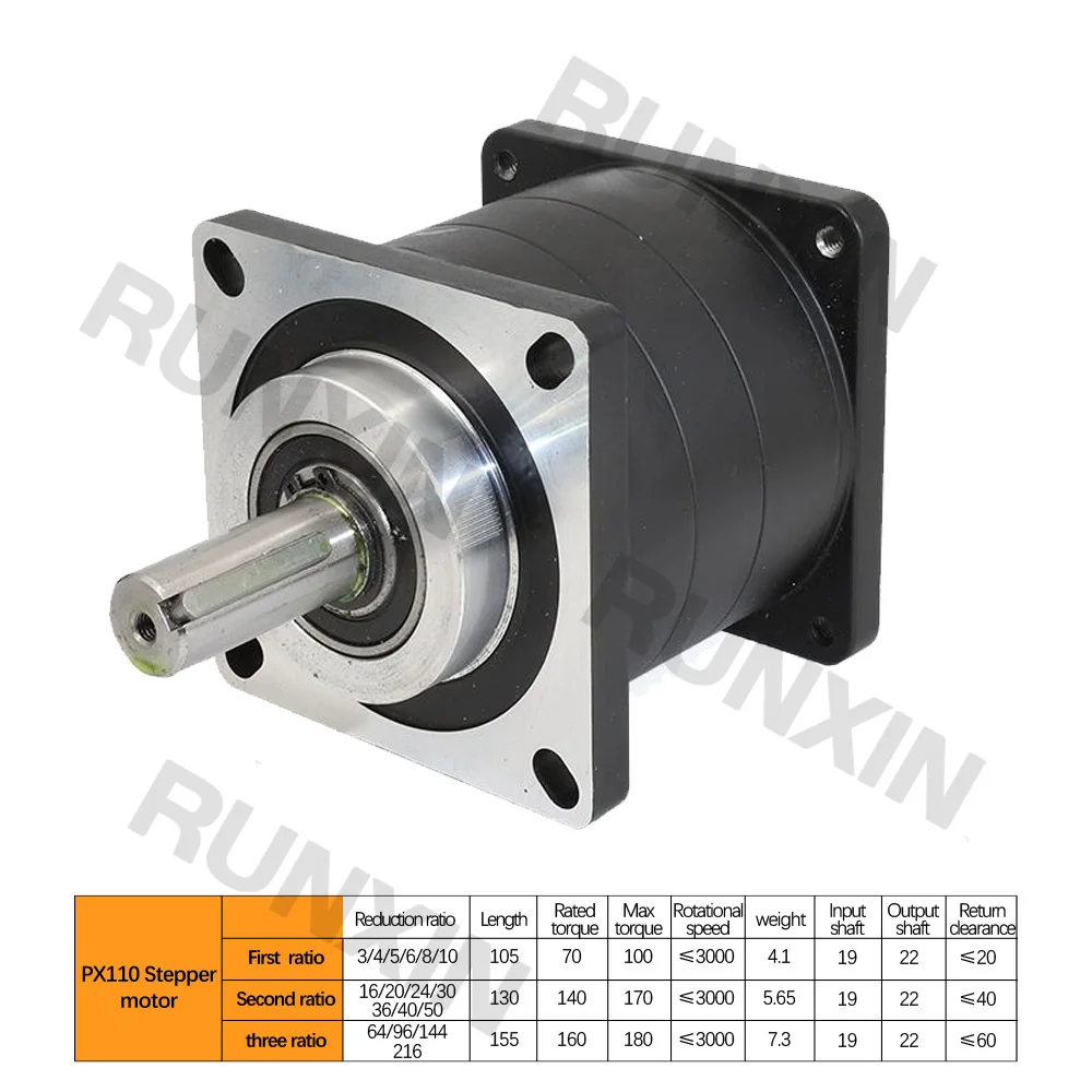 Планетарный редуктор PX110 коэффициент передачи 64/96/100/144/216 19 мм вход 22 выход для