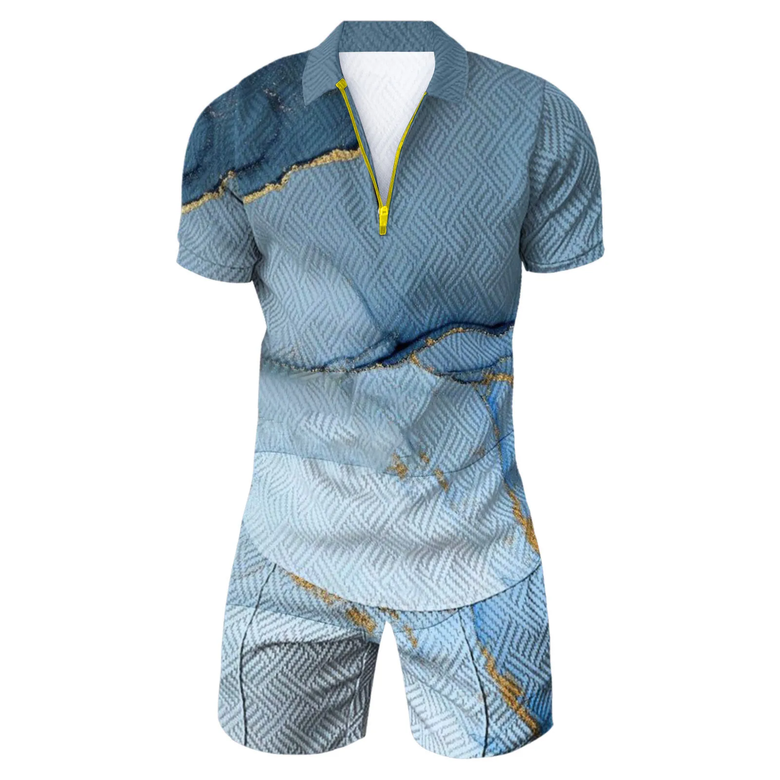 Summer Men'S Casual Suit Men Tracksuit 2 Piece Set Short Sleeve Polo Shirt + Shorts Men'S Suit Fashion Men Polo Set Men Clothing