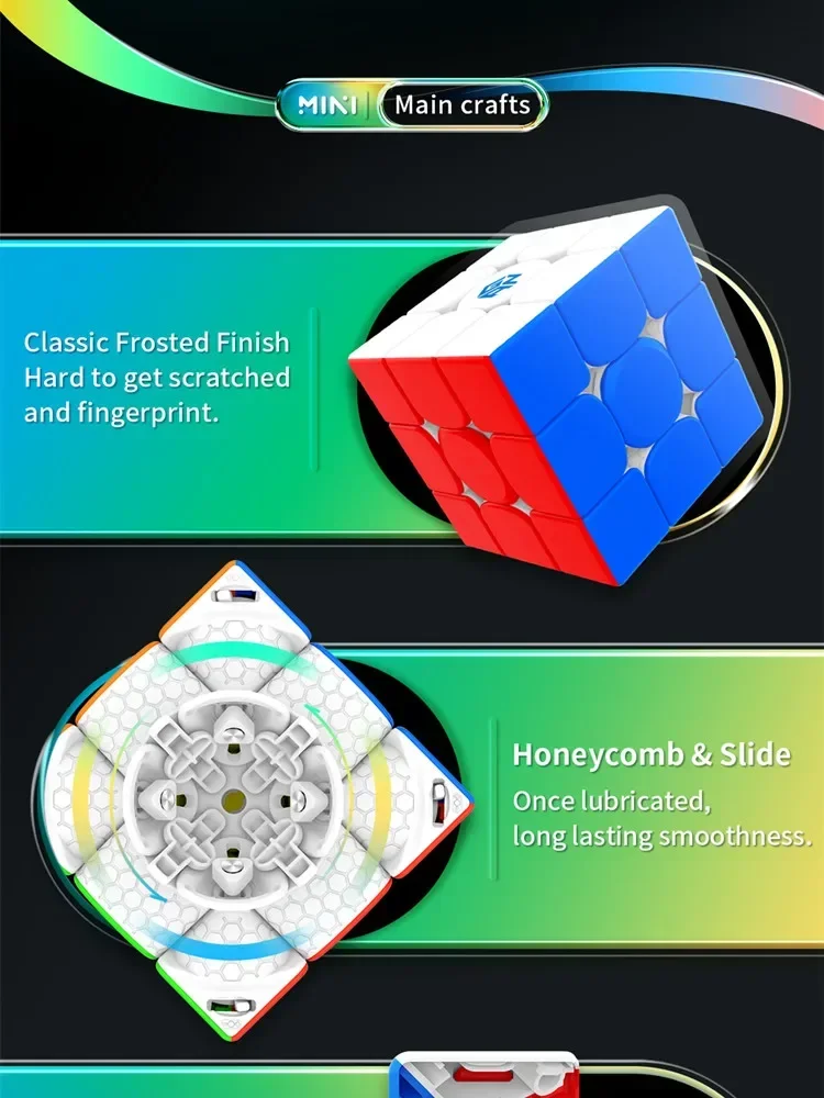 Gan Mini M Pro 3x3x3 Магнитный Скоростной Куб Без Наклеек Профессиональная Волшебная