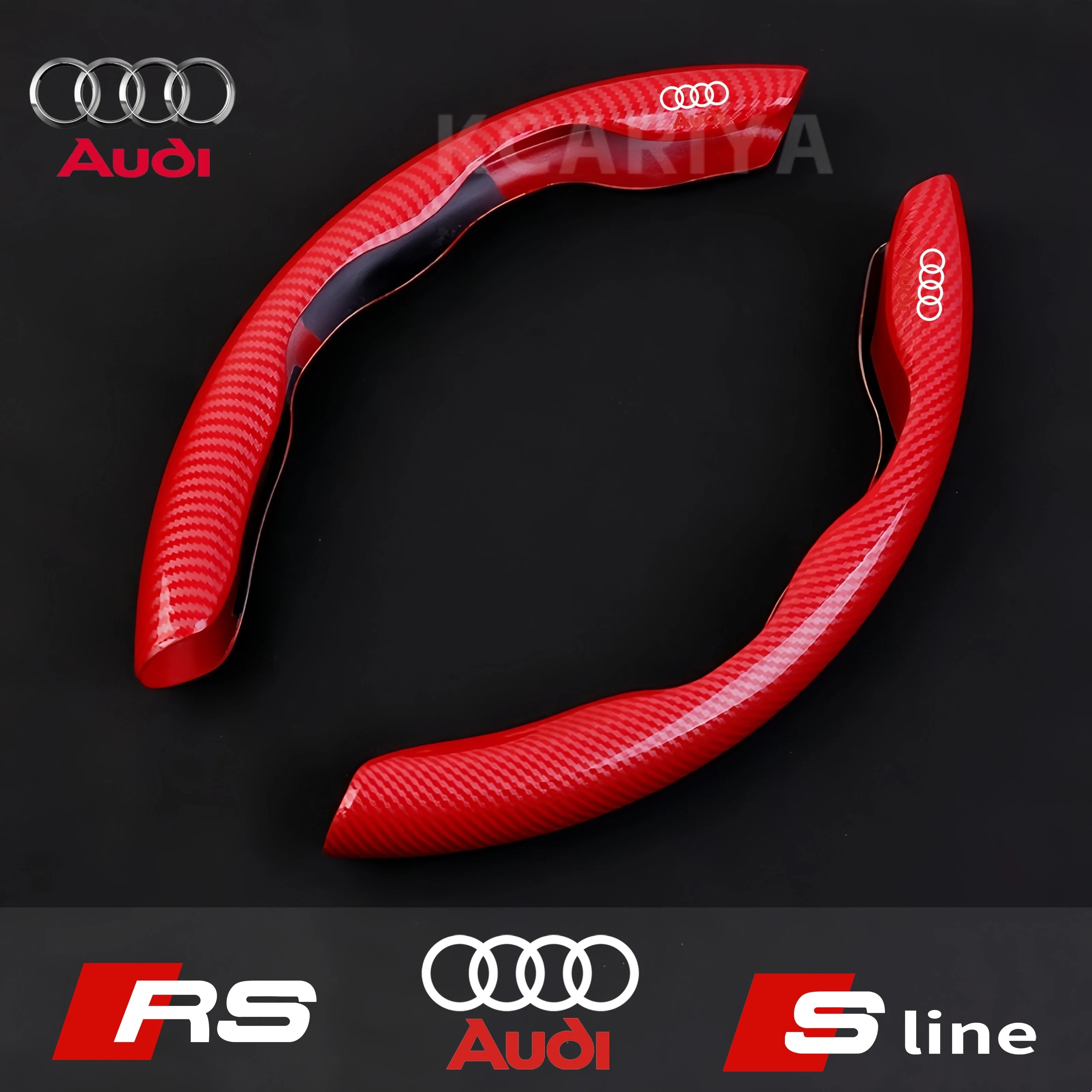 

Для Audi A1 A3 A4 A5 A6 A7 A8 Q2 Q3 Q5 Q7 Q8 S4 S3 S5 S6 S8 RS6 RS4 RS3 S-line Крышка рулевого колеса автомобиля из углеродного волокна Auto