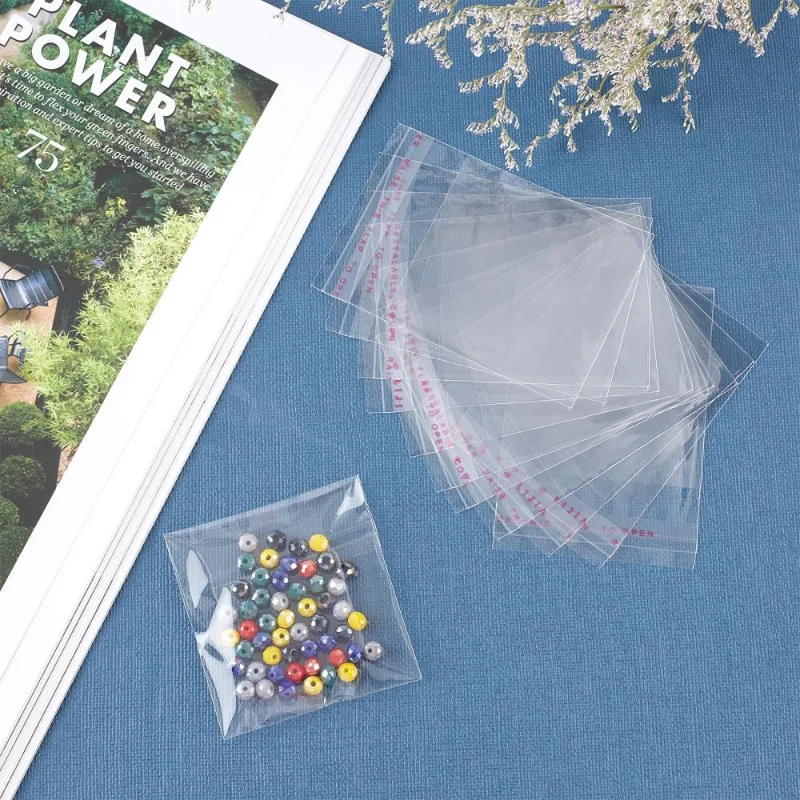 1000Pcs Wholesale OPP Cellophane Bags Clear Self-Adhesive Sealing Bag Jewelry Storage Pouch Wedding Party Candy Cookies Packing