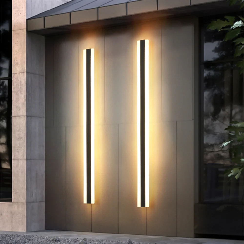 

Outdoor Long Strip LED Wall Lamp Waterproof linear Wall Light Villa Garden Pillar Porch Light Corridor Front Door Wall Lamp