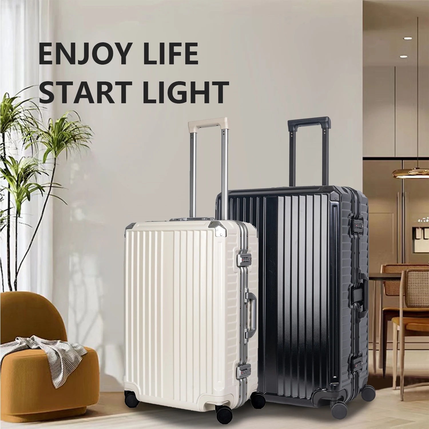 Aluminum frame suitcase women's beautiful suitcase men's luggage case 20 