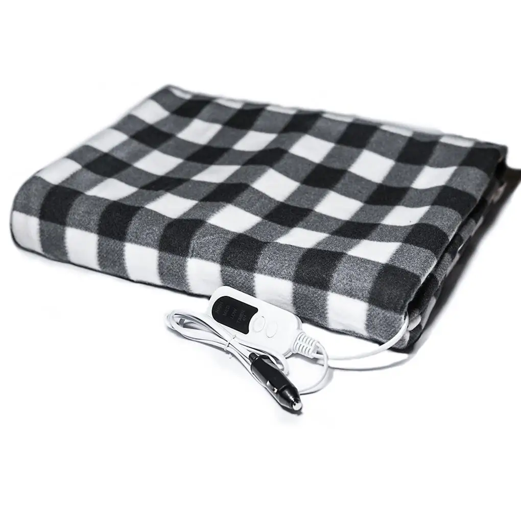 

Electric Car Blanket 12 Volt Heated Fleece Throw with Auto-Off Timer Heat Resistance 3 Temperature Settings Heating Rug