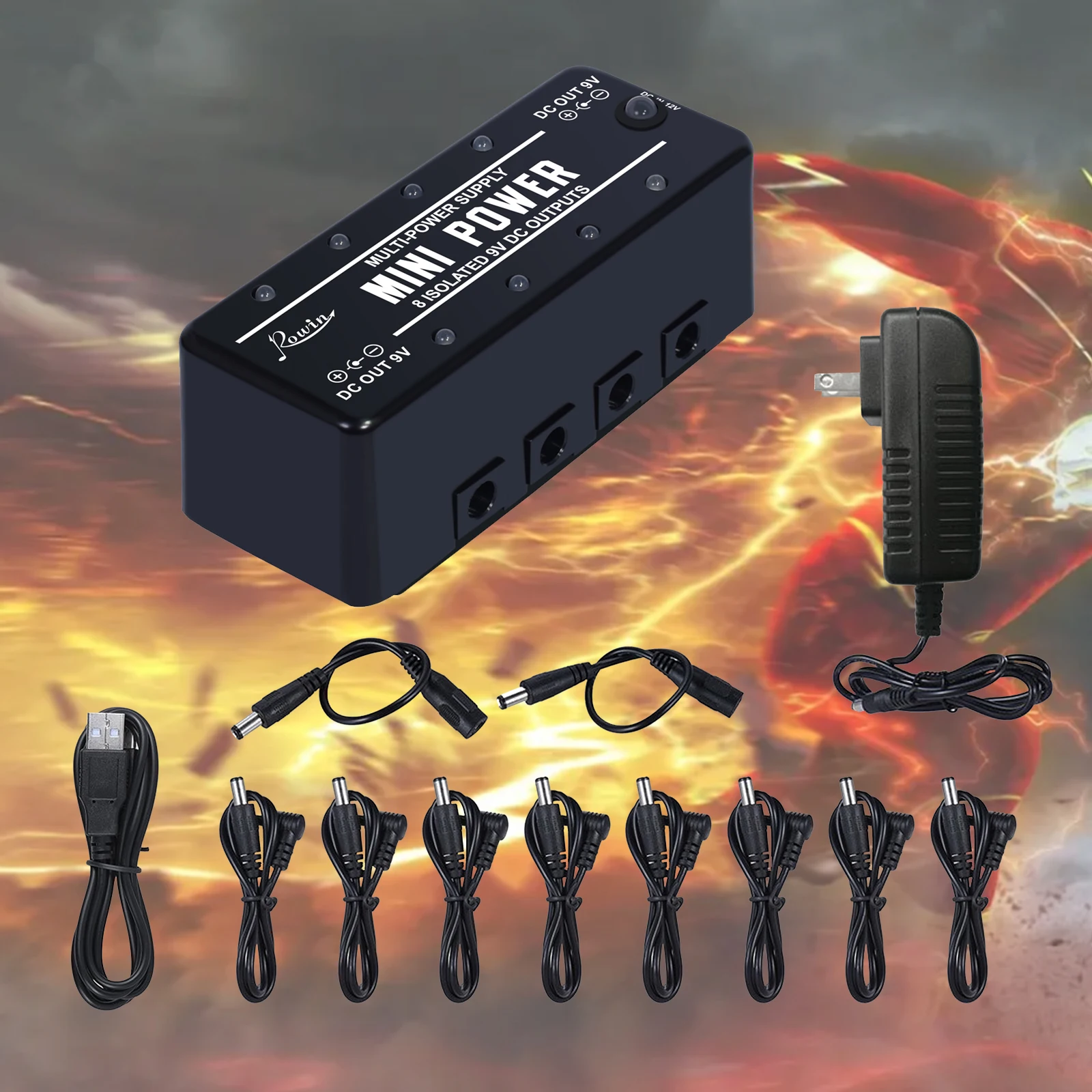 Мини-педаль Rowin для гитары блок питания 8 изолированных силовых педалей с защитой