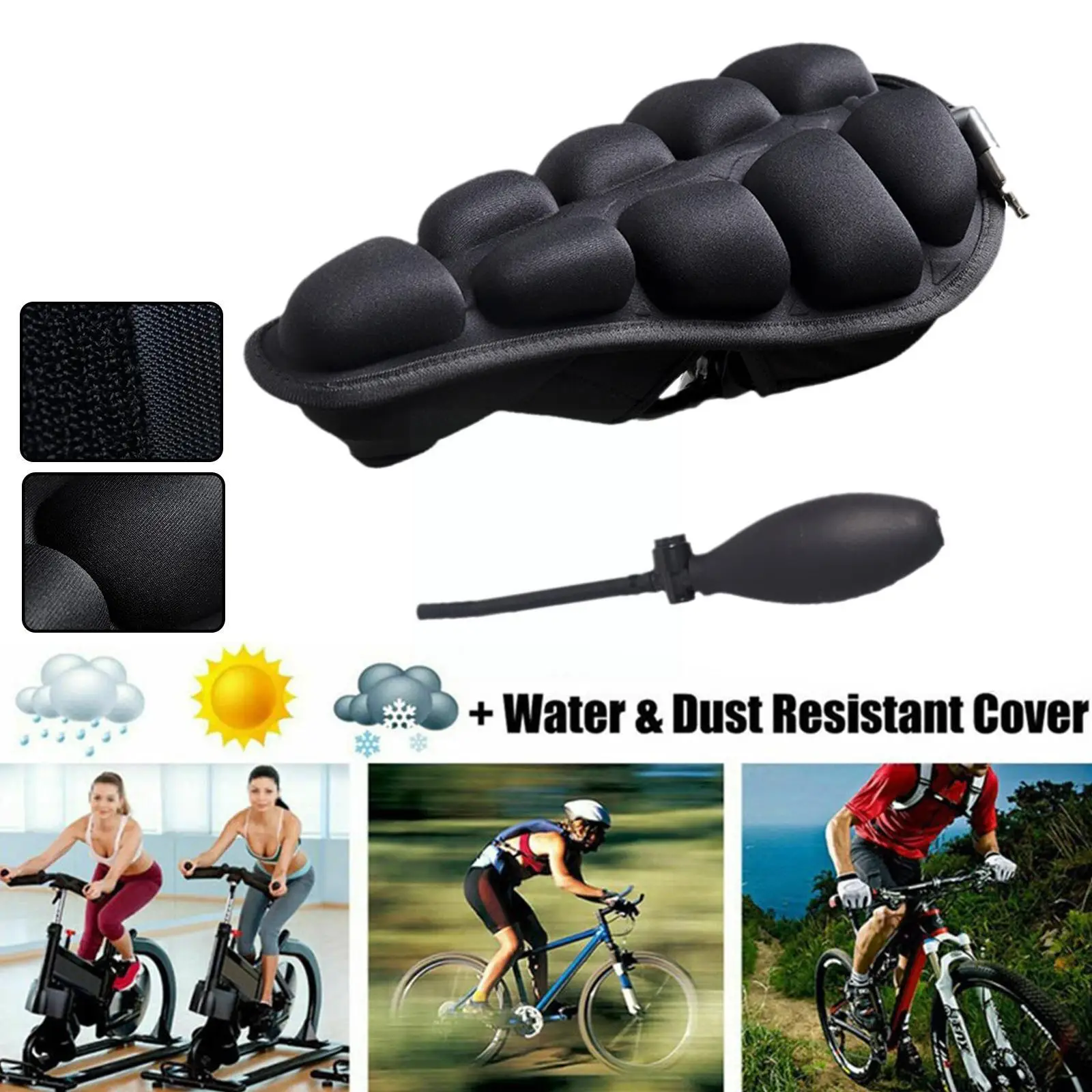 

Bicycle Seat Cover Bicycle Riding 3D Inflatable TPU Cushion Accessories Bike Seat Universal Cushion Seat Bike Airbags Mount J5D8