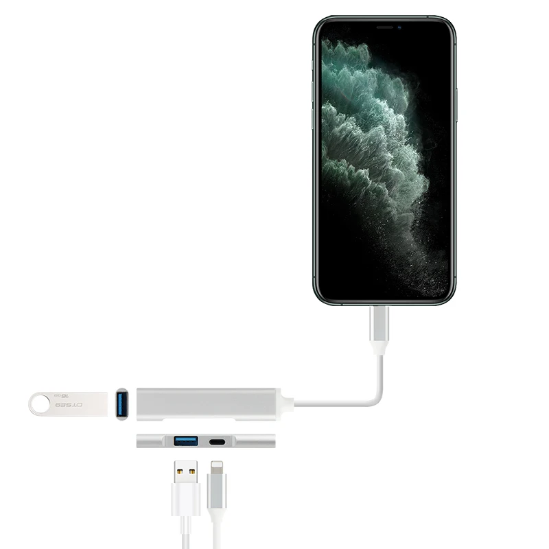 Адаптер OTG Lightning USB для Apple iPad Air 3 2 mini 4 5 10 9 7 HUB мм Jack HDMI Dock Connect Keyboard Came | Компьютеры и