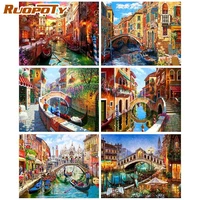 ruopoty painting by number build kit hand painted diy frame oil painting landscape unique gift for home decor 50x65cm