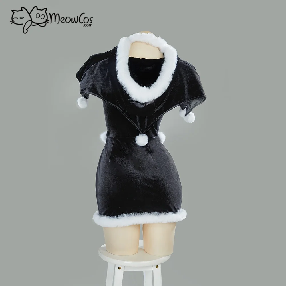 MEOWCOS женский рождественский карнавальный костюм готический черный комплект