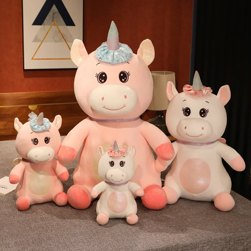 

Hot Selling Kawaii Glitter Big Eyes with Heart Happy Unicorn Plush Toy Stuffed Animal Doll Kids Toys Children's Christmas Gift