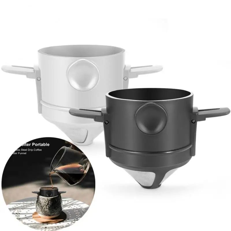 

1/2PCS Collapsible Coffee Filter Coffee Maker Stainless Steel Drip Coffee Tea Holder Reusable Paperless Pour Over Coffee Dripper