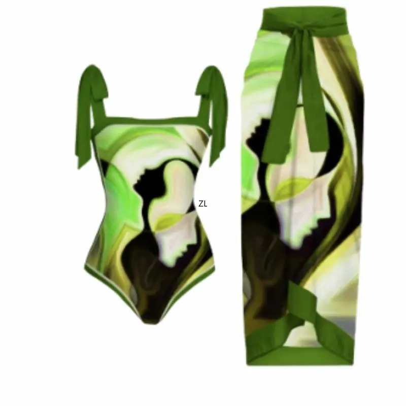 

Vintage Women One Piece Swimsuit Female Retro Swimwear Beach Dress Designer Bathing Suit Yellow Surf Wear Summer Beachwear