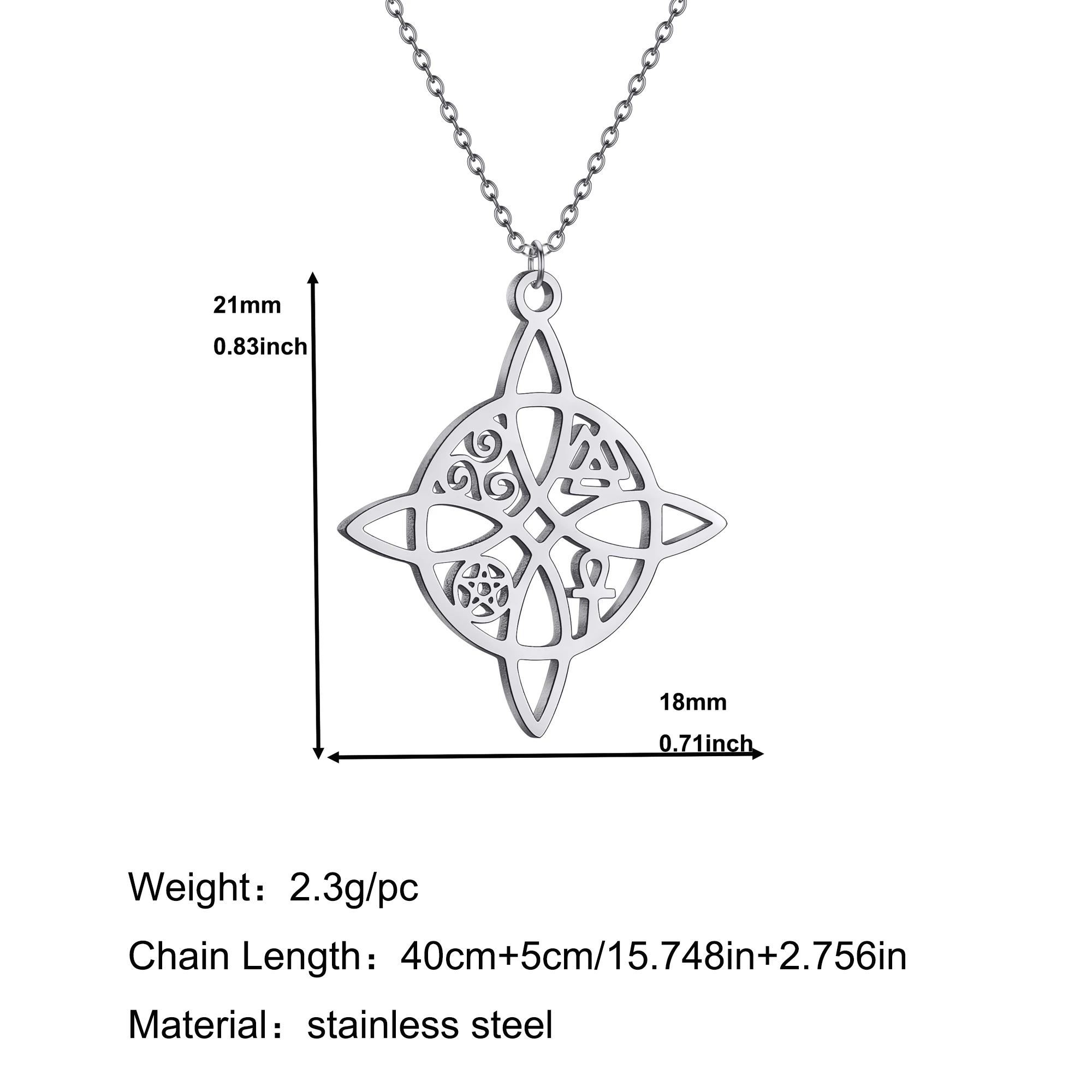 Нержавеющая сталь Valknut Triskelion Ankh крест пентакль кулон ожерелье для женщин модный