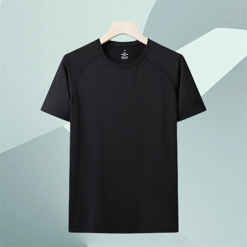 

Мужская быстросохнущая Спортивная футболка, повседневная Однотонная футболка с коротким рукавом, модель H26 на лето, 2023