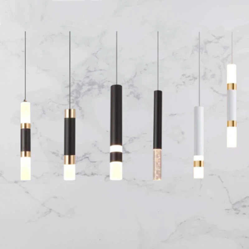 

Nordic Pendant Light Dual Light Sources Shine Up And Down Droplight Fixture Kitchen Dining Room Shop Bar Counter Decoration