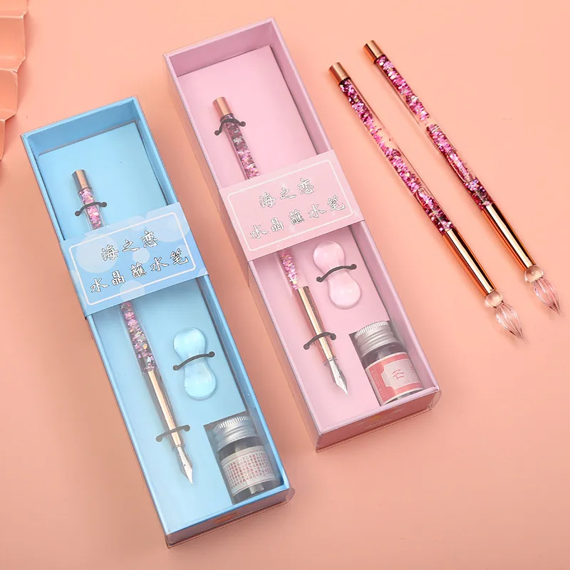 

Ручка с кристаллами для погружения в сеть, креативные студенческие принадлежности, ручка для подписи, подарок на день рождения, стеклянная погружная ручка, канцелярские принадлежности, подарок