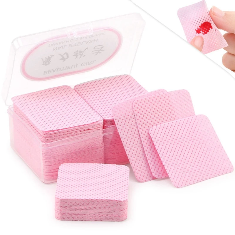 

Eyelash Glue Wipes Lash Glue Cleaning Cotton Pads Lint Free Nail Wipes Nail Polish Remover Wipe Lash Extensions Supplies
