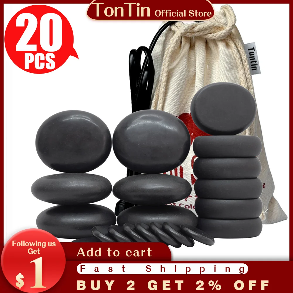 TONTIN Hot stone Massage set round stone basalt massage stones massager tool Salon SPA Heater bag 220 & 110 Volt CE and ROHS
