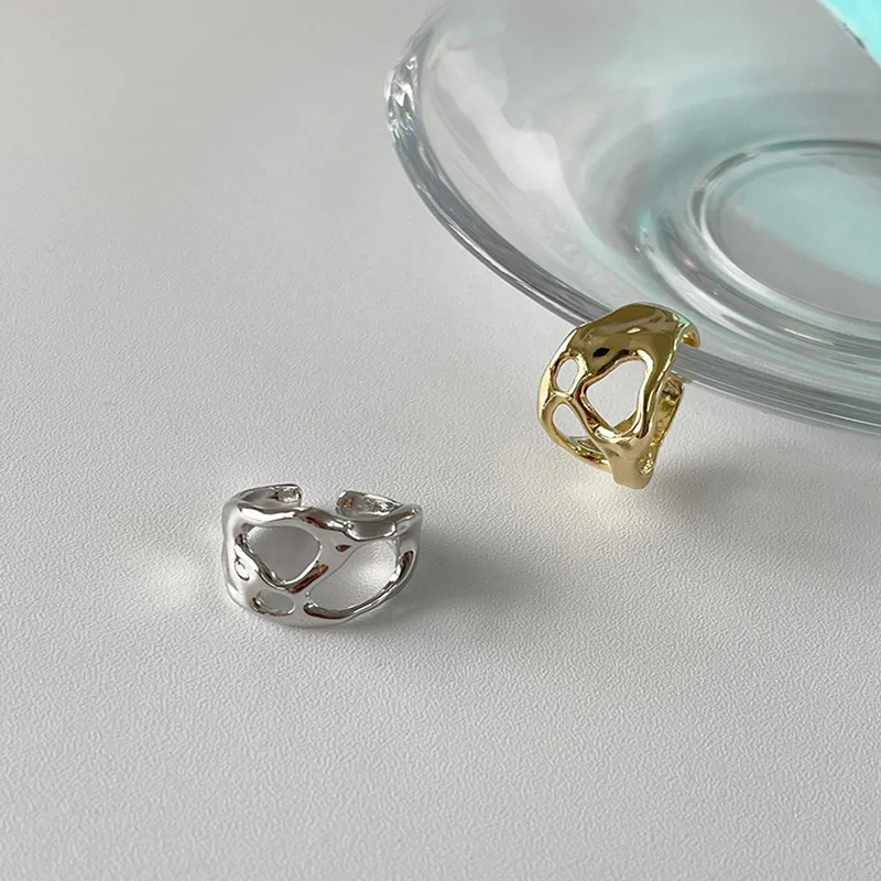

New Creative Irregularity Solution Shape Ring for Woman Gothic Golden Leisure Ring Open To Adjust Jewelry Wholesale Rings