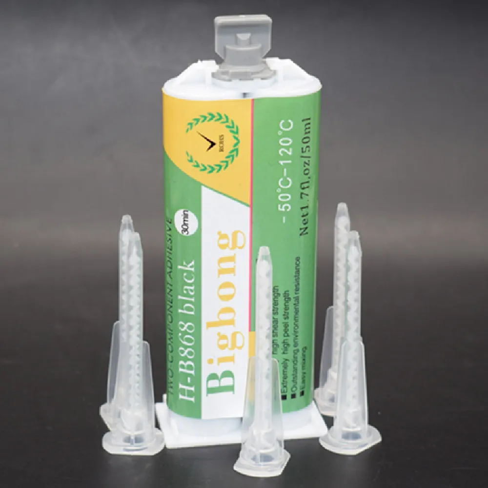 

Черная 50 мл 1:1 эпоксидная смола клей клейкое соединение металл пластик дерево камень и 5 шт. статические смешивающие сопла картридж миксер 62 ...