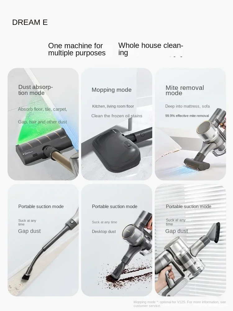 Пылесос Dreame V12S зеленое Цветовое оформление бытовая техника большое всасывание