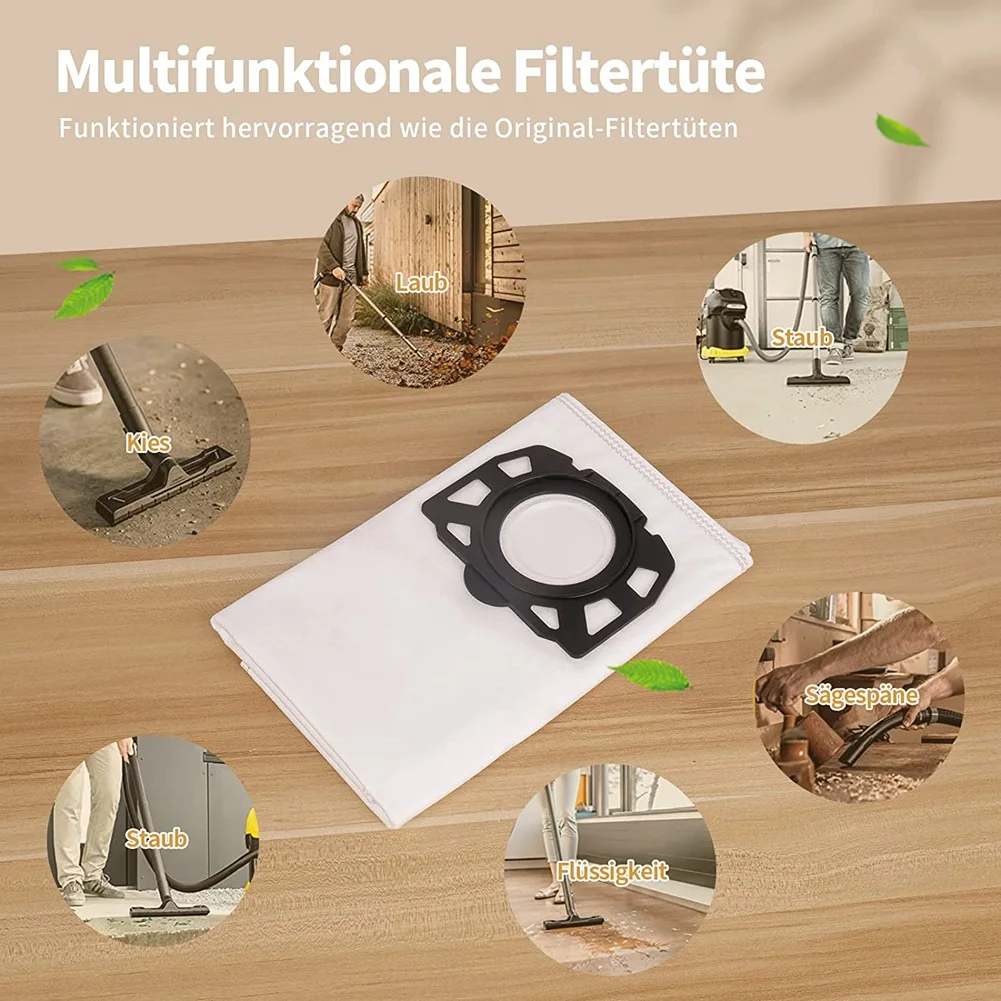 15 шт. мешки для пылесоса Karcher WD4 WD5 WD6 нетканые фильтрующие KFI 487 вакуумные