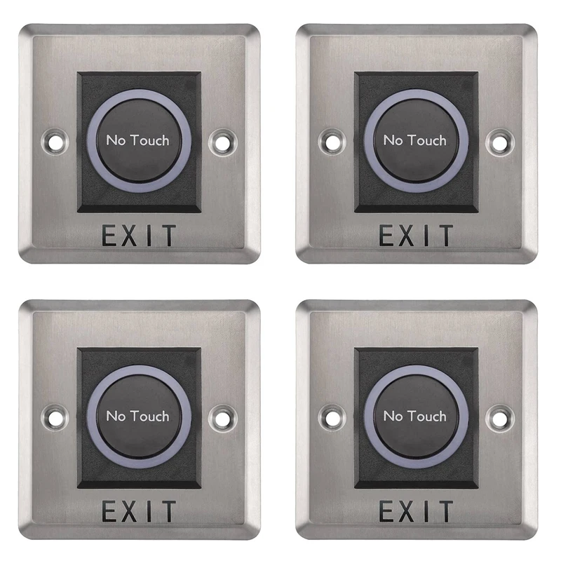 

4X Infrared Sensor Switch No Contact Contactless Switches Door Release Exit Button With LED Indication