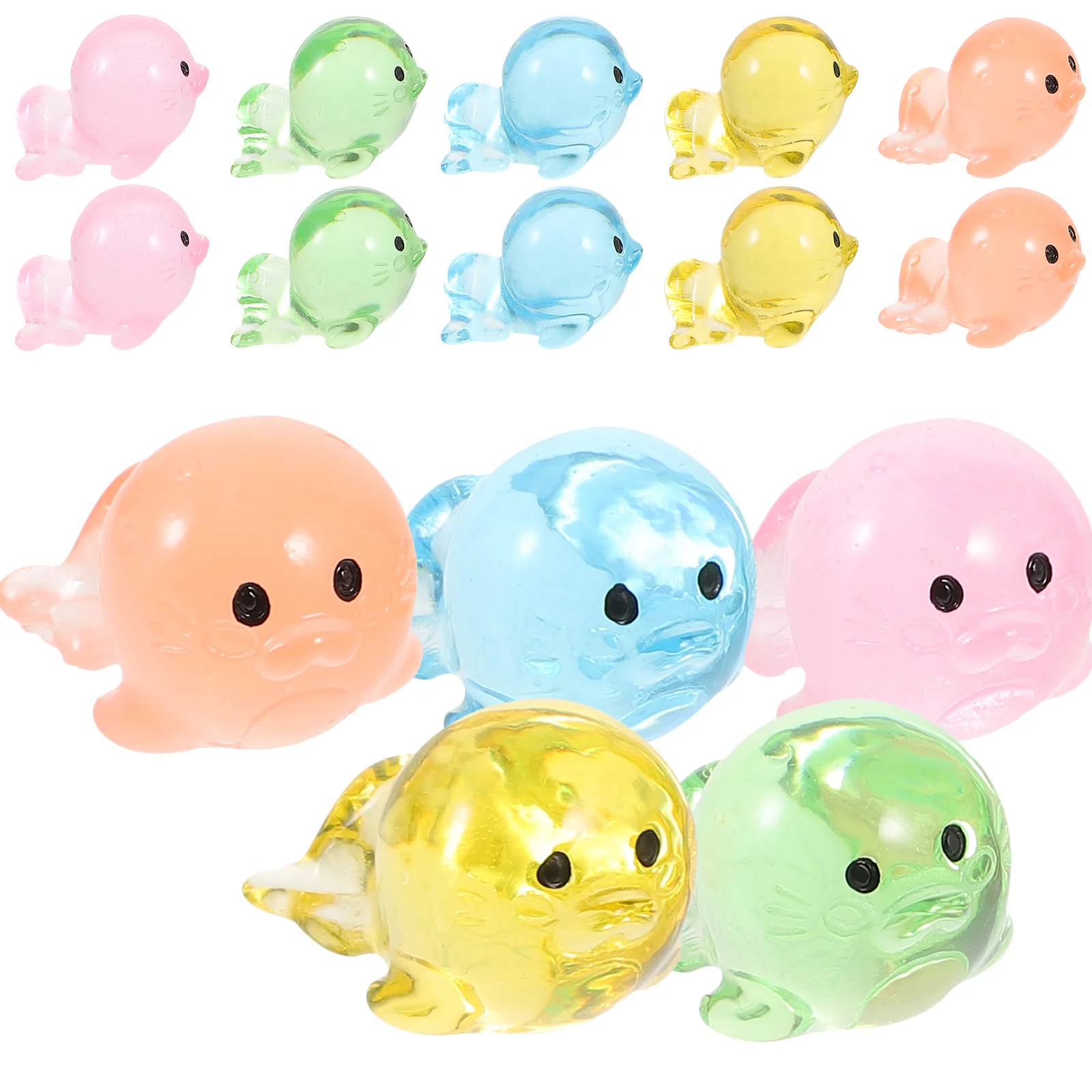 

20pcs Cartoon Fish Micro Landscape Fish Figurines Resin DIY Fish Statues Decorations