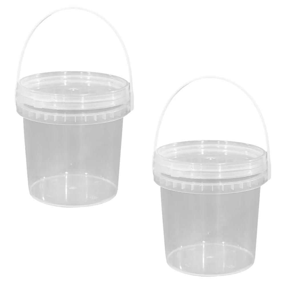 

2Pcs Ice Cream Tub Plastic Dessert Cups Ice Cream Server Reusable Ice Cream Bucket Sorbet Freezer Containers