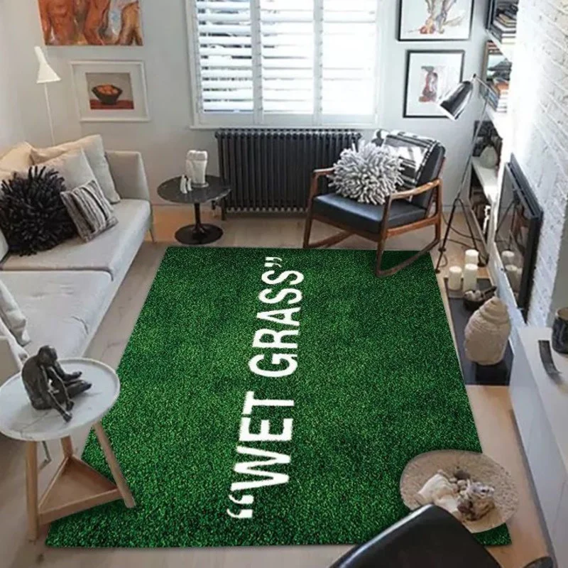 

Living Window Carpet Bay Room Green Home Wet Floor Grass Mat Rug Luxury Sofa Bedside Area Bedroom Decor Rug