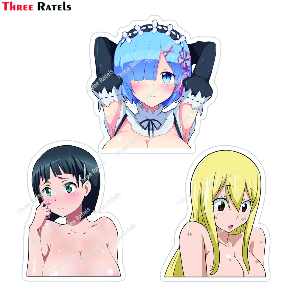 

Three Ratels E584 Kirigaya Suguha Lucy And Rem Ecchi Peeker Sticker For Laptop Luggage Skateboard Decoration Vinyl Material