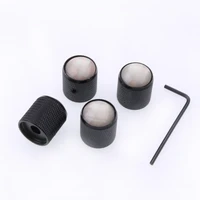4x barrel domed knurled guitar control knob pearl inlay for tone or volume knobs with wrench guitar accessories