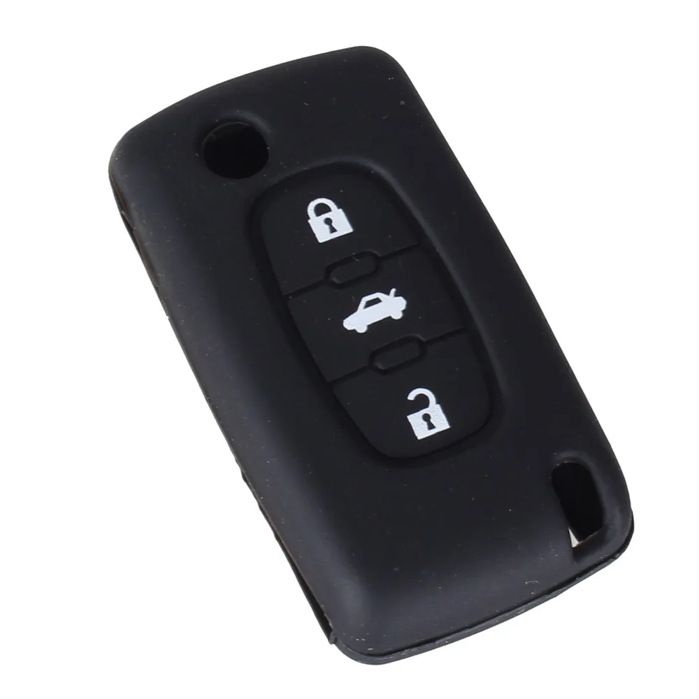 KEYYOU 3 пуговицы для Peugeot 206 207 307 308 407 408 Citroen C1 C2 C3 C4 C5 C6 C8 стайлинга автомобилей