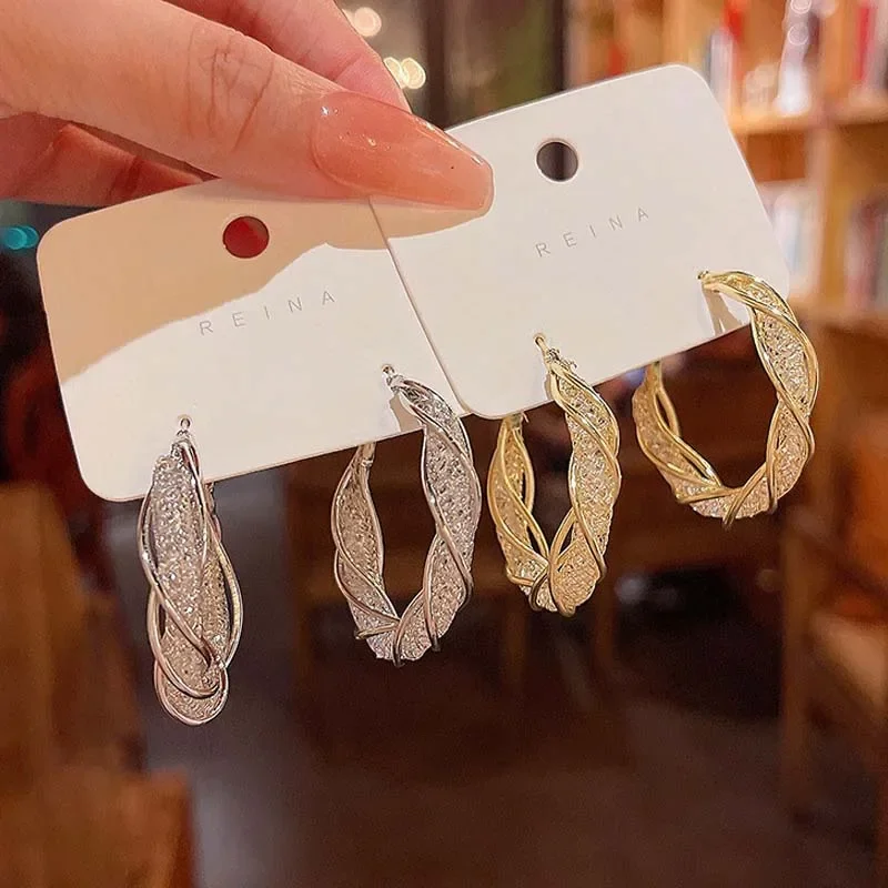 Роскошные круглые серьги золотого цвета модные полые сетчатые серьги-кольца с