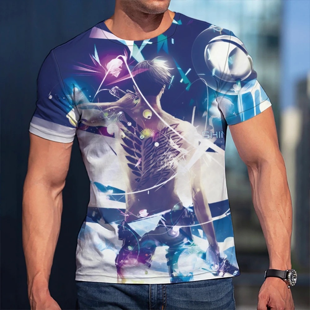 

3D Men T-Shirt Attack On Titangraphic T-shirt casual Harajuku tops lattice men T-shirt summer O-neck shirt plus size streetwear