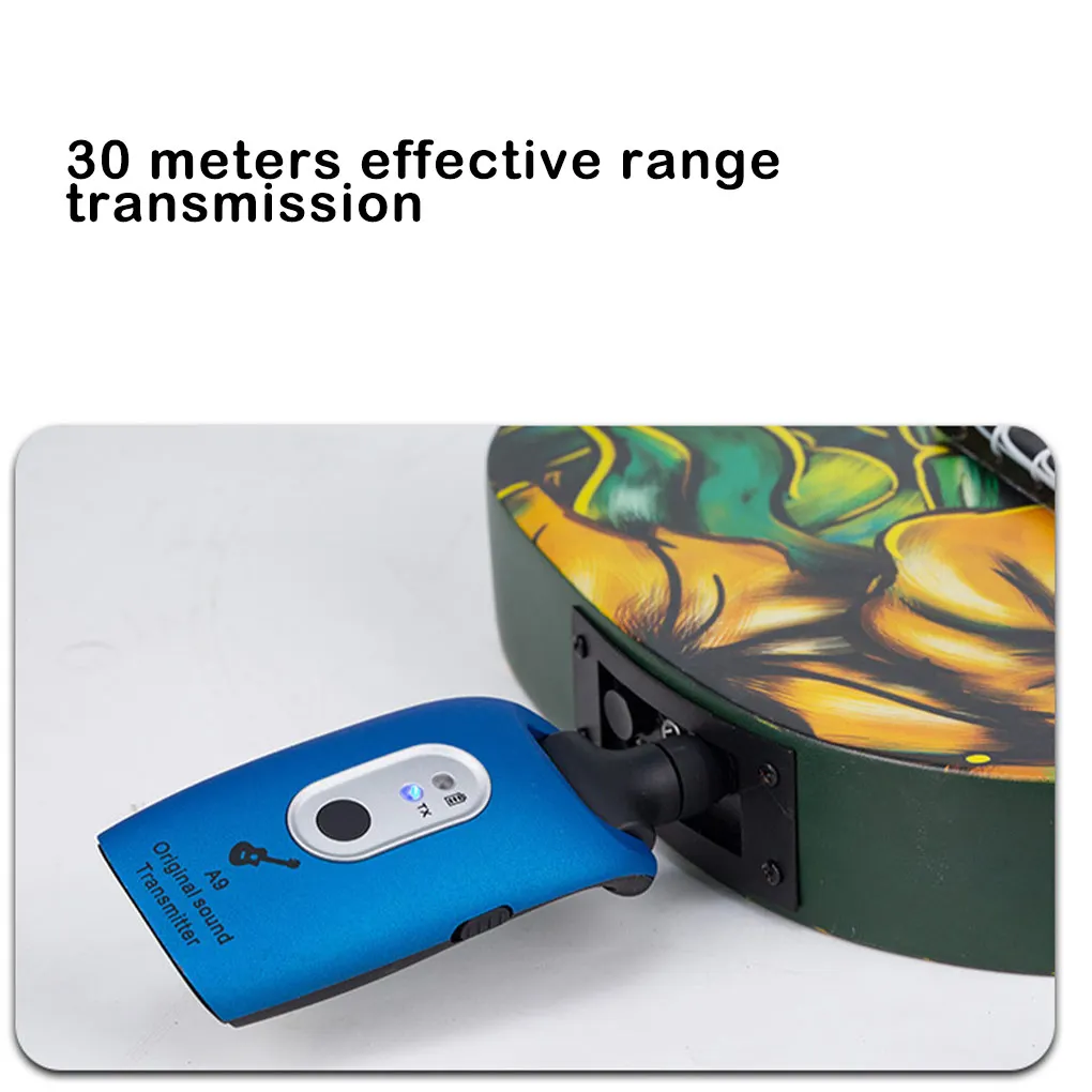

4-channel 20Hz-20kHz Transmitter Portable Lightweight Receiver Rechargeable Integrated Connector for Guitar Pickup Black