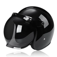 retro scooter helmet motorcycle cruise helmet black mirror half open face motorcycle retro helmet