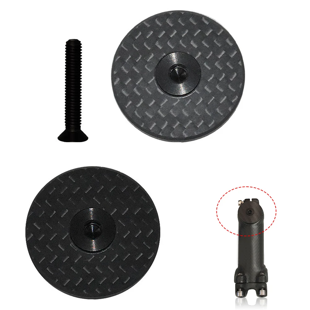 

Carbon And Titanium Bike Headset Cap With Titanium Screw 32mm Bowl Set Cover Diameter Black Bike Accessories For 1-1/8" Fork