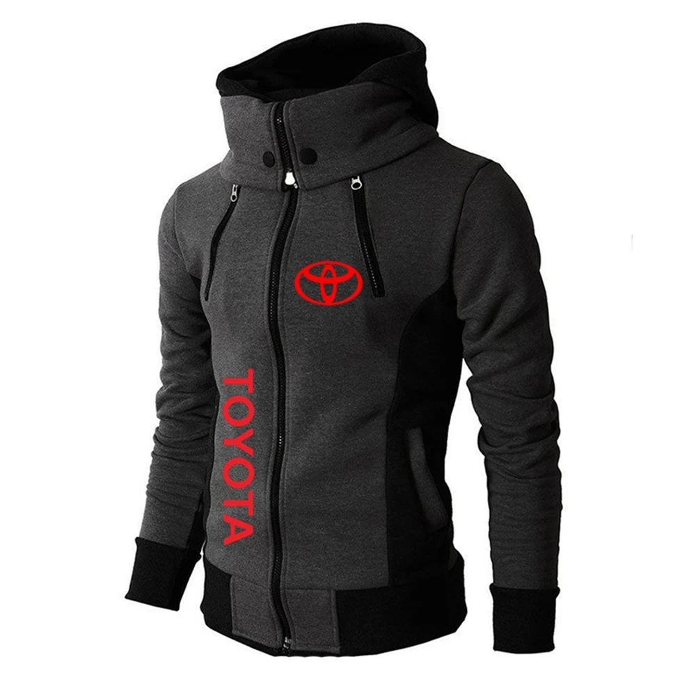 

2022 Unisex Spring Autumn Men Toyota car logo Zipper Hoodies Sportswear Harajuku Style Hooded Solid Male Wild Sweatshirt Coat