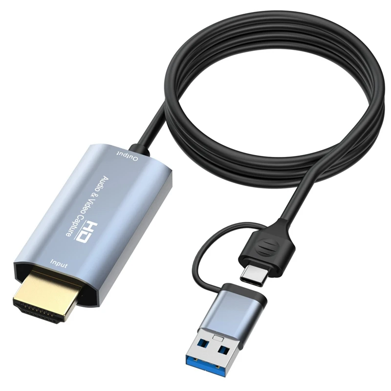 

4K HDMI-совместима с Type-C + USB-картой для захвата 1080P компьютерная игровая карта для захвата аудио и видео в реальном времени 1,8 м