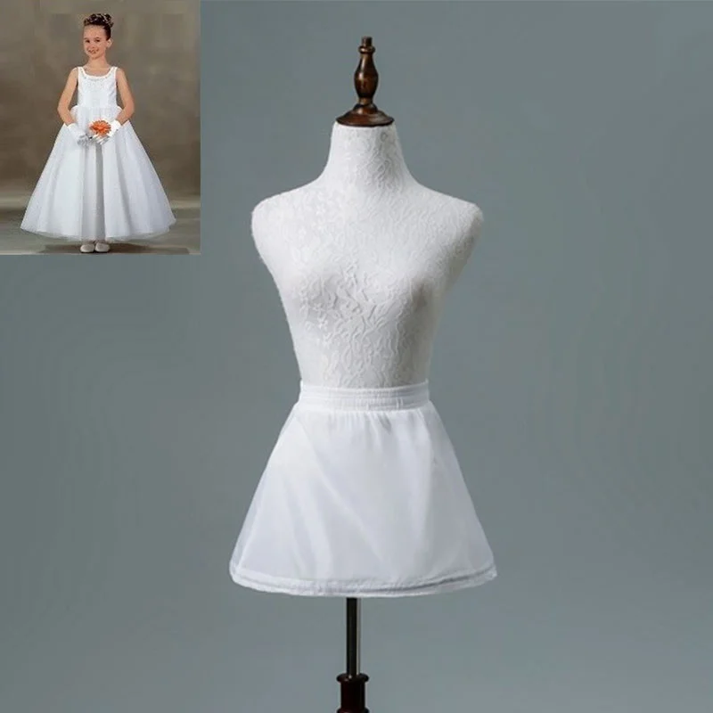 Белая детская подъюбник трапециевидного силуэта 3 обруча однослойное детское