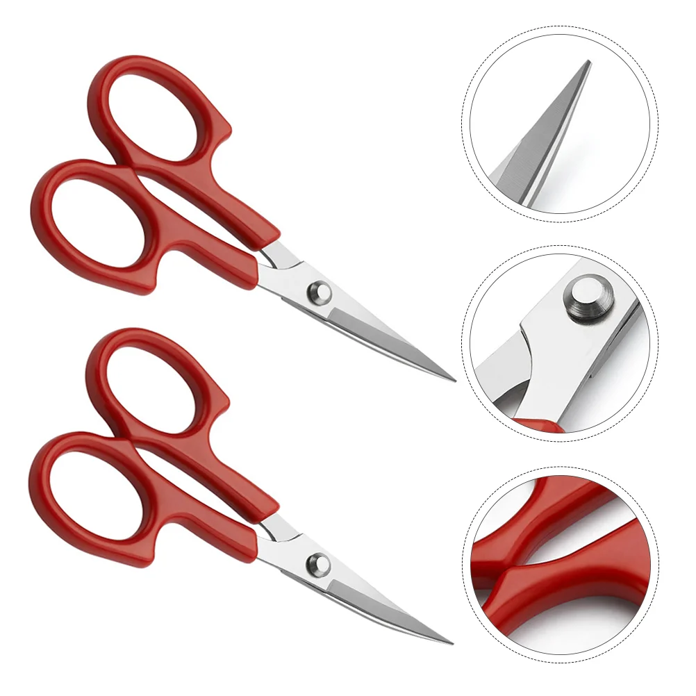 

2Pcs Practical Salon Grooming Scissor Hair Beard Trimming Beauty Scissor Red
