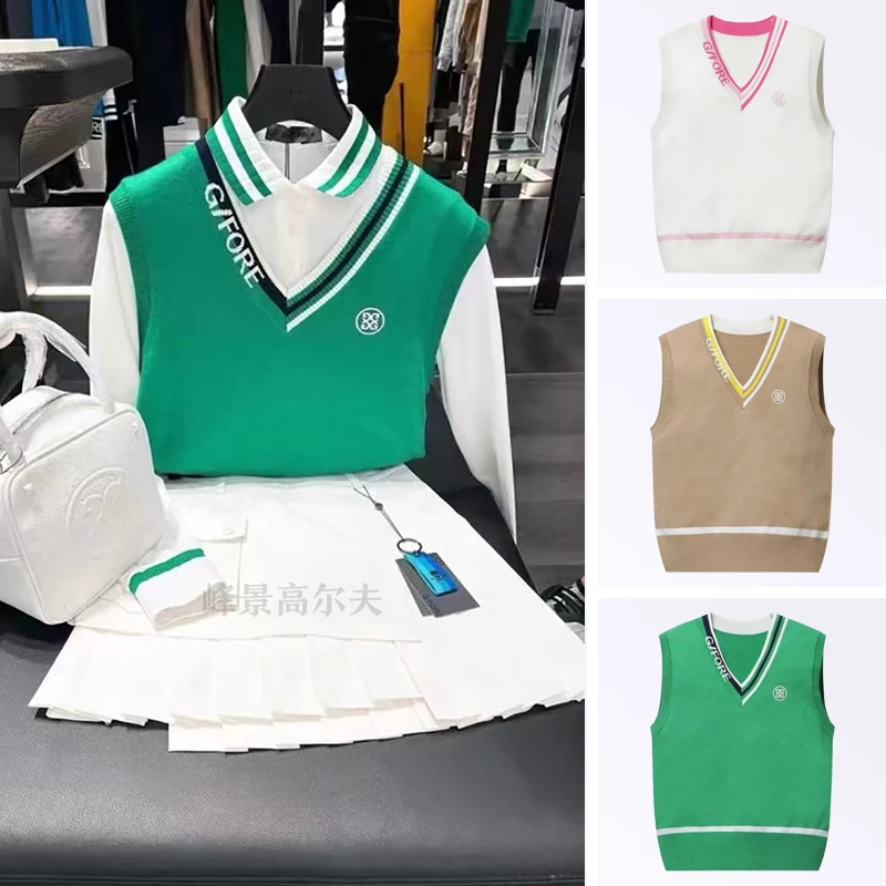 South Korea's New G4 Golf Clothing Women's Knitwear Sleeveless Vest V-neck Fashion Vest Top