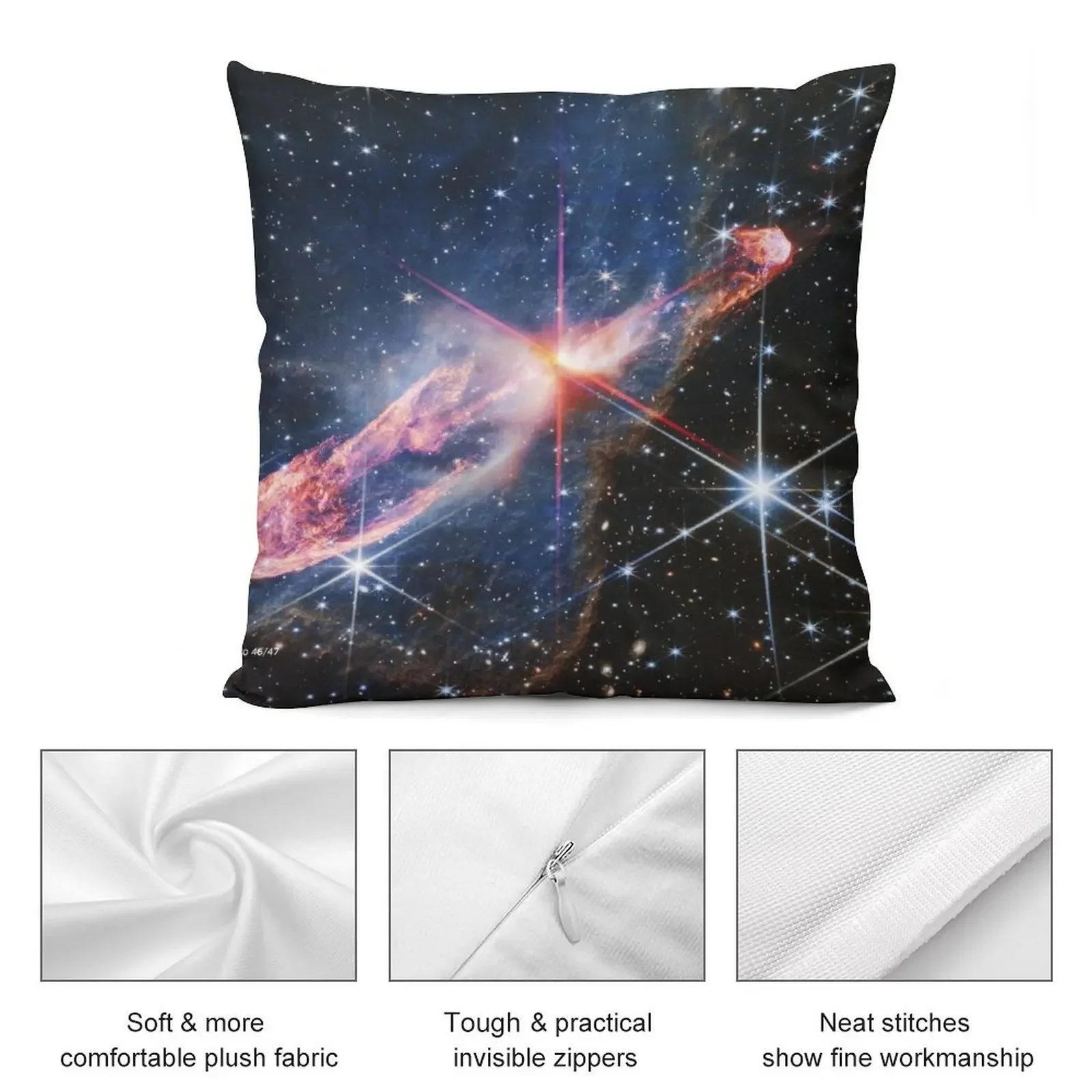Herbig-Haro 46/47 (James Webb/JWST) — космический постер декоративная подушка диванные подушки