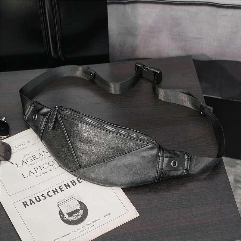 Wholesale Waterproof Sling Mens Cross Body Chest Bag Fanny Pack Crossbody Pouch Waist Bag For Men Pu Leather